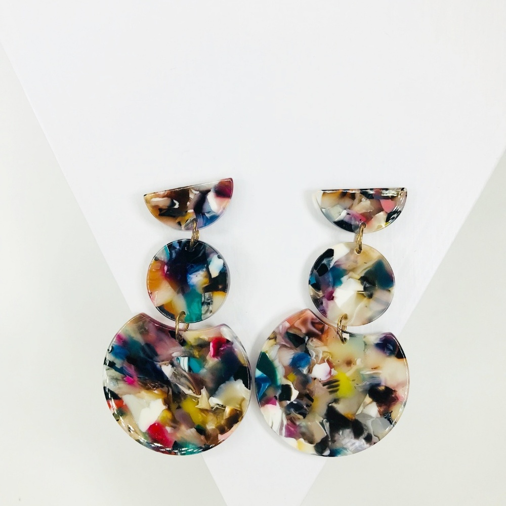 ⚡️FLASH SALE⚡️Multi Geo Stack Statement Earrings - Picture 3 of 4